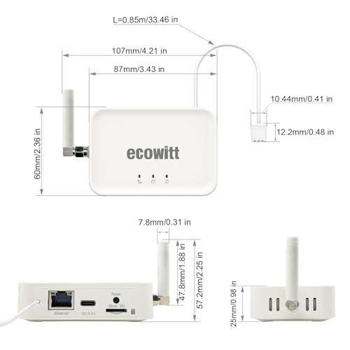 Image of ECOWITT GW3001 Weather Station, Includes GW3000 Wi-Fi & Ethernet Gateway and WS90 Sensor Array, with SD Card Port, Indoor Outdoor Temp /Humidity /Rain /Anemometer /Barometric /Solar&UV Light, 915 MHz