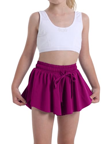 Image of Flowy Shorts for Teen Girls Athletic Running Youth Butterfly Shorts