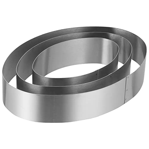 Ciieeo 3pcs Cake Mold Ring Set Tart Baking Molds Oval Pan Non-stick Stainless Steel Easy Demoulding
