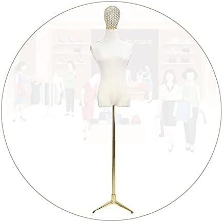 Female Tailors Dummy Mannequin Torso Mannequin Stand,Female Mannequin Torso,Store Shop Window Flax Cover Woman Dress Form,57-83‘‘ Height Adjustable Clothing Jewelry Displ,Small Round,Round