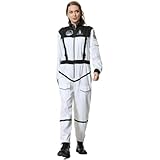 Caractéristiques : le costume d'astronaute pour adulte a l'apparence d'un véritable costume d'astronaute, et le design du logo d'astronaute simulé, des boutons et des poignets rend la combinaison plus réaliste et professionnelle.