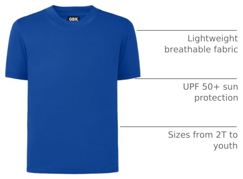 Image of QBK 2T to Youth Neon Shirt Kids UPF 50+ Dry Fit Athletic Short Sleeve Rash Guard T Shirts for Boys Girls Sports Undershirt