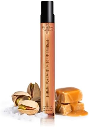 PUREAMOR Pheromones Perfumes for Women & Men, No. 62 Pistachio&Salted Caramel Fragrances, Also Mixed of Almond, Heliotrope Jasmine, Vanilla Notes,Travel Size Perfume Oil Spray, 0.34 fl.oz