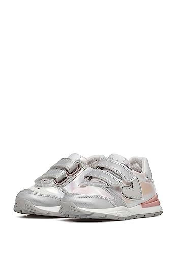 Naturino QUELLY VL.-Leather and Fabric Sneakers-Silver3