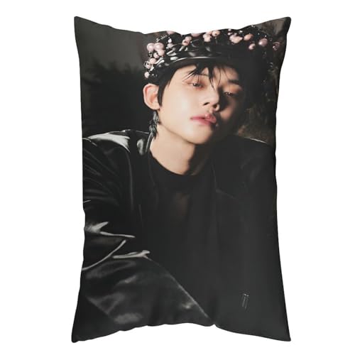 Yeonjun ヨンジュン TXT 17 抱き枕カバー 長方形 等身大クッションカバー 両面プリント 気持ちいい 安眠 隠しファスナー式 伸縮性 着脱簡単 肌触り良い 柔らかい 四季兼用 ベッド飾り 12 "x20 "