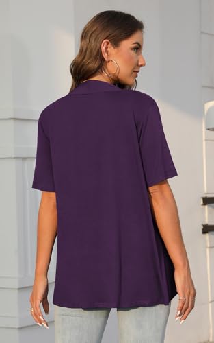 Image of Veryoung Women's 2026 Casual Short Sleeve Cardigan Front Tie Lightweight Summer Casual Open Front Cardigans