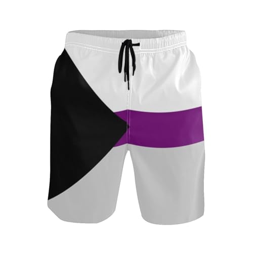 Progress Pride Flag Men's Swim Trunks Quick Dry Beach Shorts with Pockets and Mesh Lining
