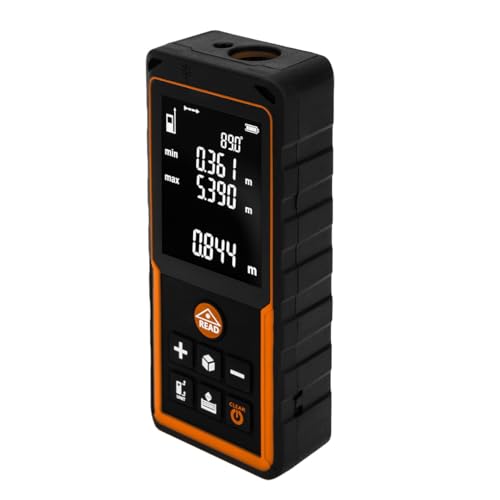 NEO TOOLS Laser Entfernungsmesser, Digital Wasserwaage | Laser Entfernungsmesser Hohe Genauigkeit, 100 m | ft/m/in-Umschaltung | Fläche, Volumen, kontinuierliche, einzelne Messung, Pythagoras