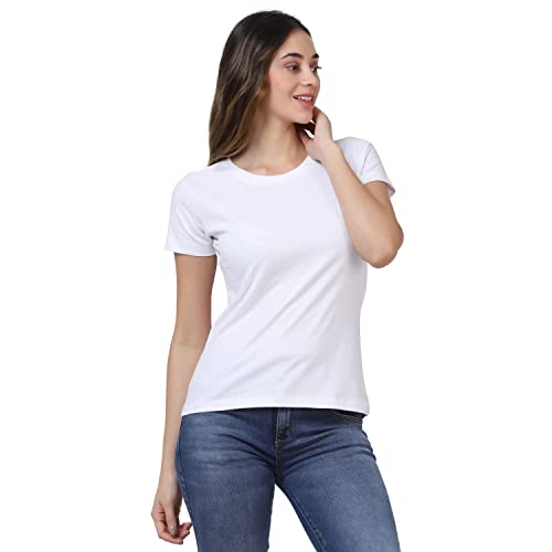 Image of Cotton Half Sleeve T-Shirt for Women, Round Neck Half Sleeves Gym Sports T-Shirt, Casual Women's Regular T-Shirt