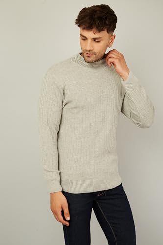 Image of Kvetoo Men High Neck Full Sleeve Winter Woolen Sweater