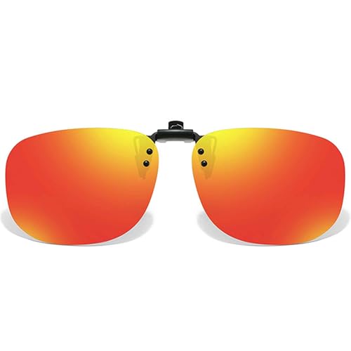 Image of Polarized Clip On Sunglasses, Flip Up Anti-Glare Driving Clip-on Shades, UV400 Protection Lens for Men Women