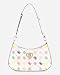 Imagen de GUESS bolso de hombro Emelie Logo Top Zip Shoulder Bag Multi Logo blanco