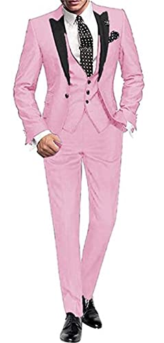 3PCs Peak Lapel Men Suits(Jacket+Pants+Vest) Business Wedding Tuxedo Grooms