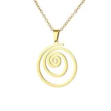 LIKGREAT Collier Spirale Pendentif en Spirale Koru Maori Collier Géométrique Minimaliste Bijoux Spirale pour Femme (Or)