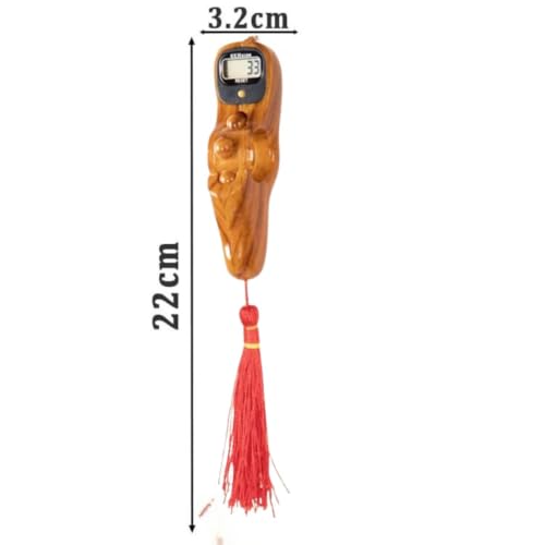 Image of Digital Tally Counter with Compass naam jap Counter Finger Counter for Pooja Meditation Prayer Japa Mala (Golden Oak)