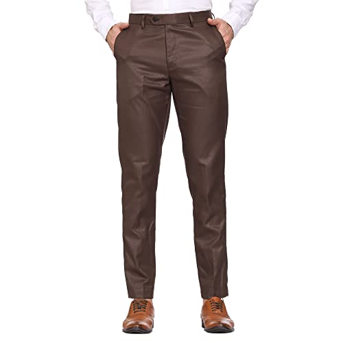 Image of MALENO Men's Diamond Textured Regular Fit Trouser | Soft and Breathable Fabric | Trousers for Office, Party