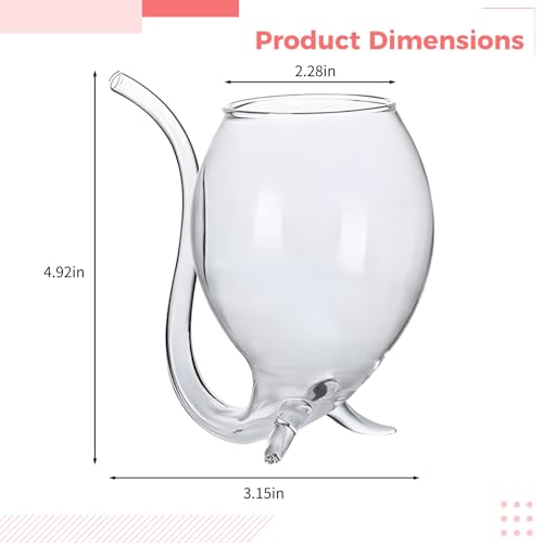 Verres à vin vampire avec paille intégrée set de 4 pour cocktail et dégustation originale 300ml - 5