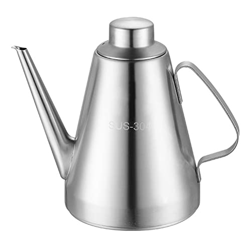 Olla de aceite de acero inoxidable, condimento, aceite de salsa de soja, recipiente pequeño de botella de vinagre, fácil de usar y limpiar, herramienta de cocina