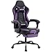 WOTSTA Gaming Chair Computerstuhl Ergonomischer Gaming Stuhl mit Fußstütze Bürostuhl Ergonomischer Computerstuhl mit Lendenwirbelstütze SchwarzViolett