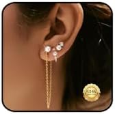 Gold Hoop Earrings Set for Women - 14K Gold Plated Small Hoops, Chunky Thick Earrings, Trendy Huggie Hoops