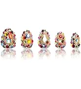 LOVFUL Press on Nails Precious | Handmade with Full Covered Crystals | Reusable Fake Nails | Almo...