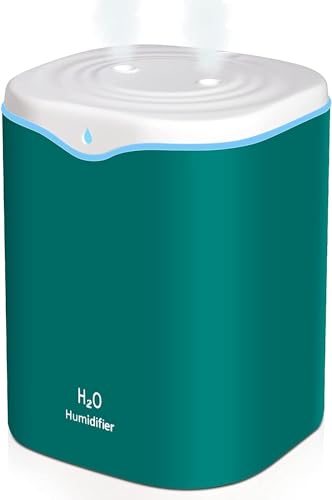 2L Double Spray Humidifier USB Large Capacity humidifier Silent Large Spray Suitable for Bedroom Office and Other Spaces (Green)