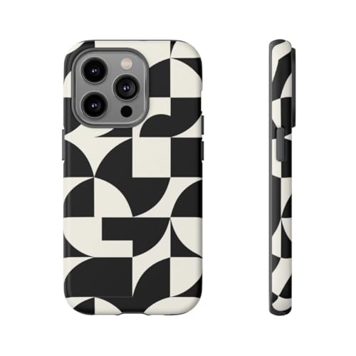 Coque iPhone 14 Pro rigide mate évite traces et rayures motif géométrique