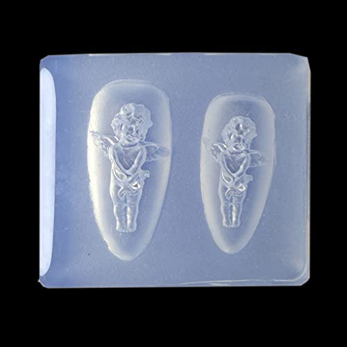 Ldabrye Silicone Molds for Epoxy Resin Silicone Nail Carving Mold 3D Mini Angel Nails Stencils Crystal Epoxy Resin Mold Craft Casting Mold for Gift Home Decor