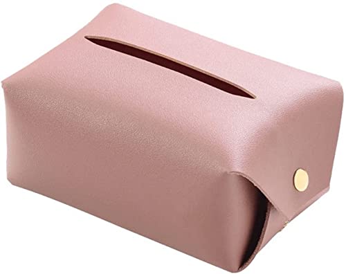 AOOPOO Portalovaglioli rettangolare in pelle, porta fazzoletti pieghevole staccabile dispenser rettangolare cosmetico per auto casa ufficio (Rosa)