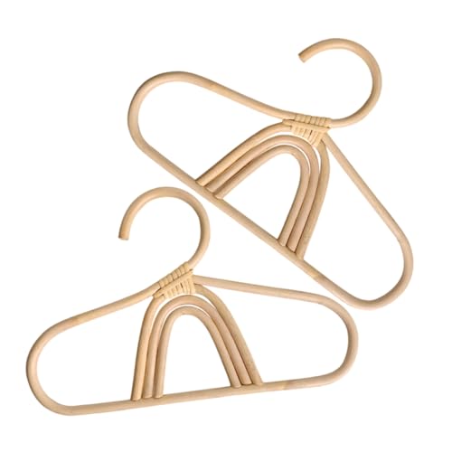 KOMBIUDA Rattan Hangers for Home Set of 2 and Smooth for Boys and Girls' Clothes and Nursery Dec