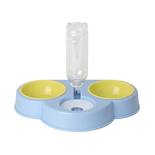 Dog Bowl Raised for Food Bowls with Detachable Stand 3 in 1 Pet Automatic Feeder with Water Fountain Multi Color