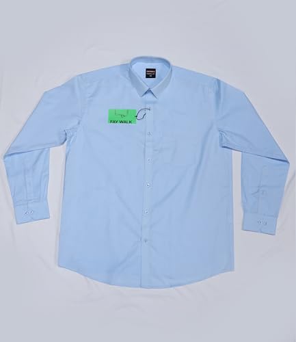 Image of Cotton Blend Formal Shirt for Men | Full Sleeve, Regular Fit, Button Down, Palin & Stylish Collared Neck | Breathable Lightweight Fabric for Office, College Meetings & Gathering