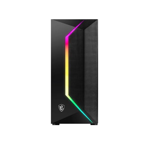 Image of MSI Mid-Tower PC Gaming Case - Tempered Glass Side Panel - 1 x 120mm aRGB Fan -1 x 120mm Fan - Liquid Cooling Support up to 240mm Radiator x 1 - MAG Vampiric 100R