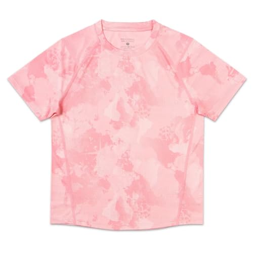 Silenroar Boys Active T-Shirt Soft Quick Dry Athletic Performance Tee Youth Moisture Wicking Top School Sports Gym Soccer(Pink,14-16)