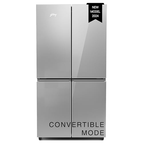 Image of Godrej 670 L Four Door, Triple Zones with Convertible Mode, Advanced Controls Frost Free Inverter Refrigerator (RM EONVELVET 685 RIT IN ST, Inox Steel)