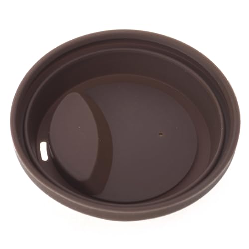 Aspire 6 PCS Silicone Drinking Lid, Reusable Coffee Cup Covers/Lids (Fits Cup Rim 3.46-3.62 Inches / 8.8-9.2cm), Microwave & Dishwasher Safe - Black