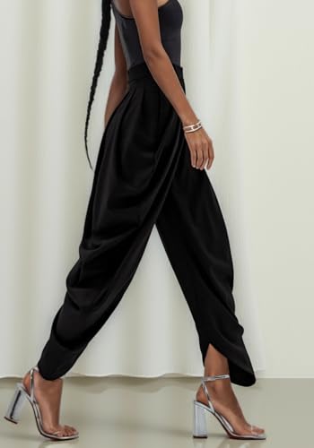 LETSVDO Women's Dress Slacks High Waist Baggy Barrel Pleated Business Work Pants Casual Wide Leg Palazzo Pants Trousers3