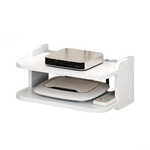 Hasaller Étagère de rangement murale en bois et plastique composite pour décodeurs, modems, 30 x 30 x 50 cm, blanc (30 cm)