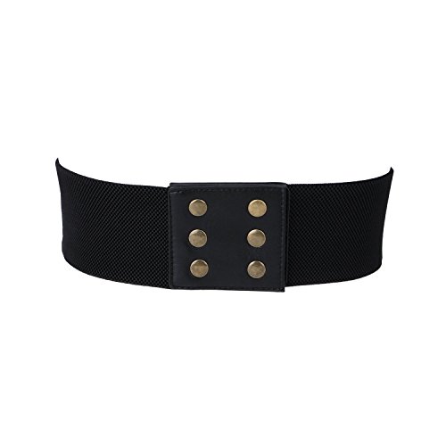 shengweiao Women's Waist Belt Elastic Stretchy Wide Cinch Belts Plus Size (XL/Fit waist 36.2"-45", Black)4