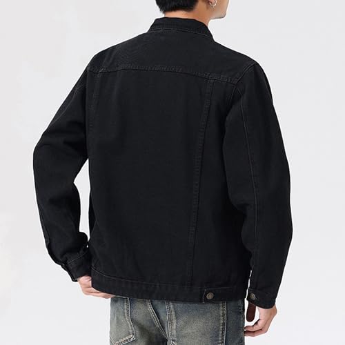 Veste en jean classique hommes grande taille coton revers - 3