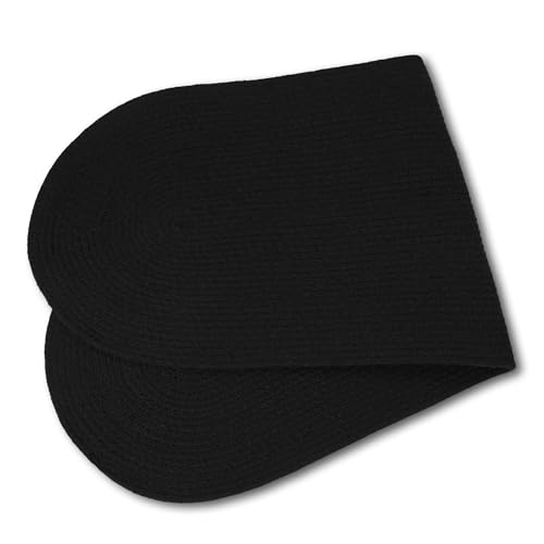Image of Encasa XO Table Runner for 4 Seater | Handmade Ribbed Style Cotton | 30x91 cm | Black | for Dining & Center Table