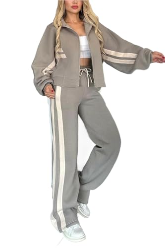 Sweatshirt et pantalon streetwear color block ensemble sport hiphop 2 pièces