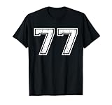 Number 77 Distressed Vintage Seventy Seven Sports Practice T-Shirt