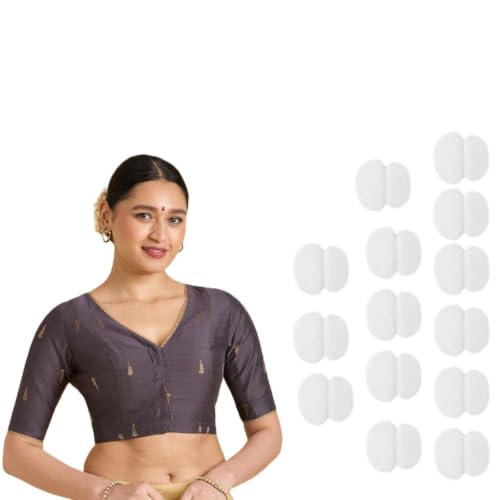 Image of Studio Shringaar Women's Handloom Cotton Silk Readymade Saree Blouse with Underarm Sweat Pads (Pack of 14 Pads)