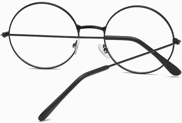 2 PCS Classic Round Glasses Retro Circle Eyeglasses Clear Lens Metal Frame Accessories Non-Prescription For Men Women - Image 3