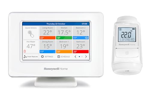 Honeywell Home Evohome Apartment Plus Solution, Smart Wi Fi Central Operating Device Wi Fi with Touchscreen Colour Display and Radiator Termostato (1)   Room for Room, Controlled Comfort, Simple