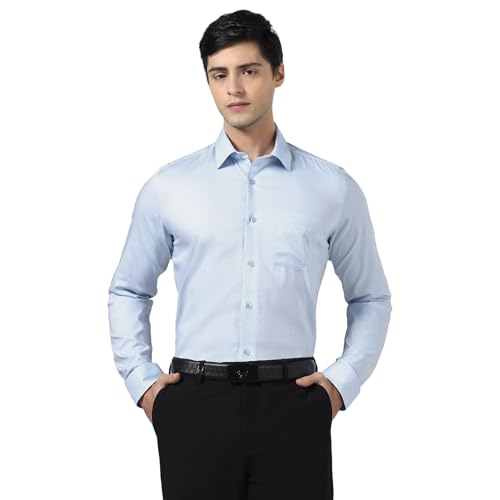 Image of Blackberrys Men's Cotton Solid Slim-Fit Formal Shirts
