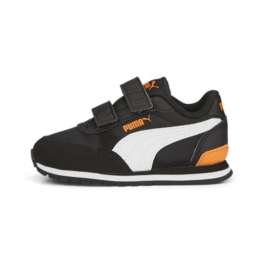 PUMA Unisex Kids' Fashion Shoes ST RUNNER V3 NL V INF Trainers & Sneakers, PUMA BLACK-PUMA WHITE-RICKIE ORANGE, 20