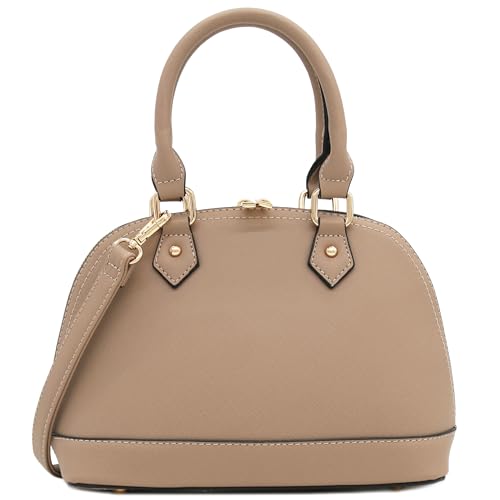 Image of FashionPuzzle Zip-Around Saffiano Classic Dome Satchel