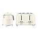 Smeg 50’s Style Retro Range Breakfast Set, 0.8L 1400W Mini Kettle and Multi-Functional Control 4-Slice 2000W Toaster, Cream, KLF05CRUK/ TSF03CRUK